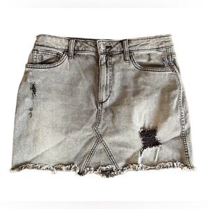 JOE’S Jeans Denim Mini Skirt Faded Black Size 28 Frayed Hem Distressed